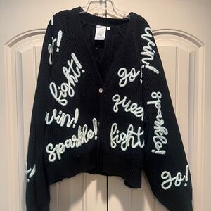 Queen of sparkles go fight win cardigan in black